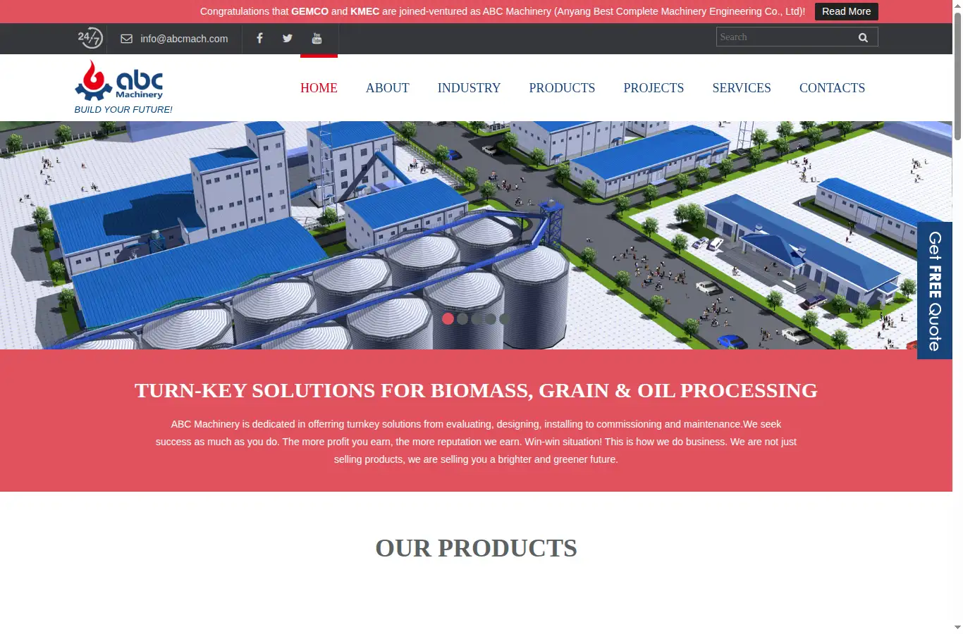 abcmach.com homepage screenshot