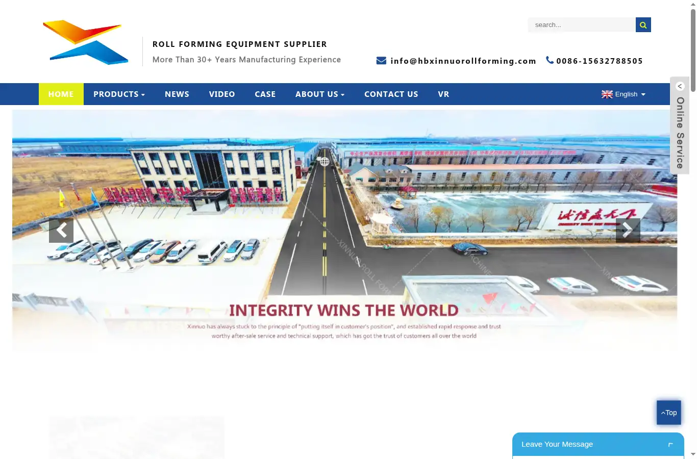 xnrollformingmachine.com homepage screenshot