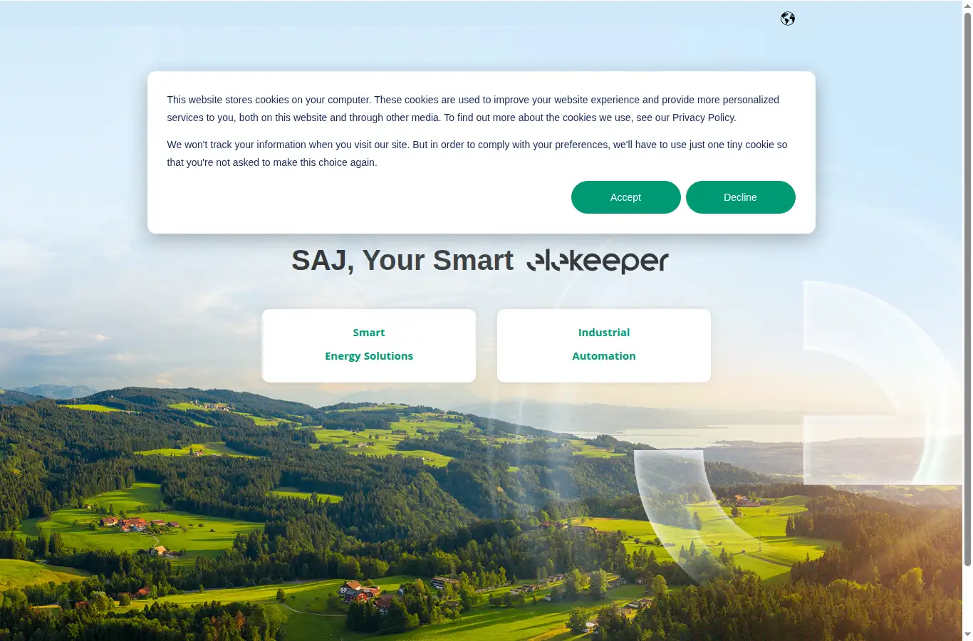 saj-electric.com homepage screenshot