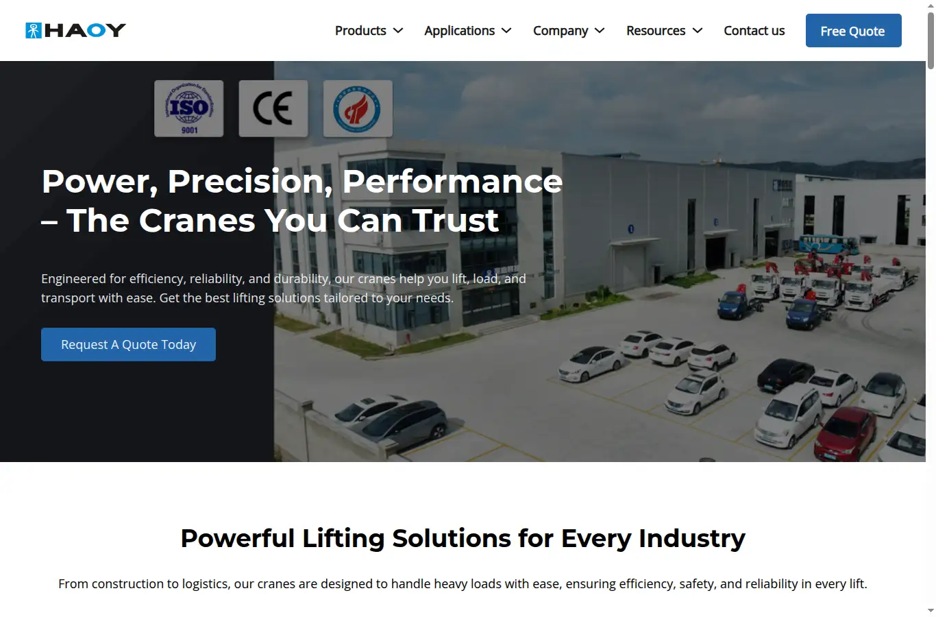cranehaoy.com homepage screenshot