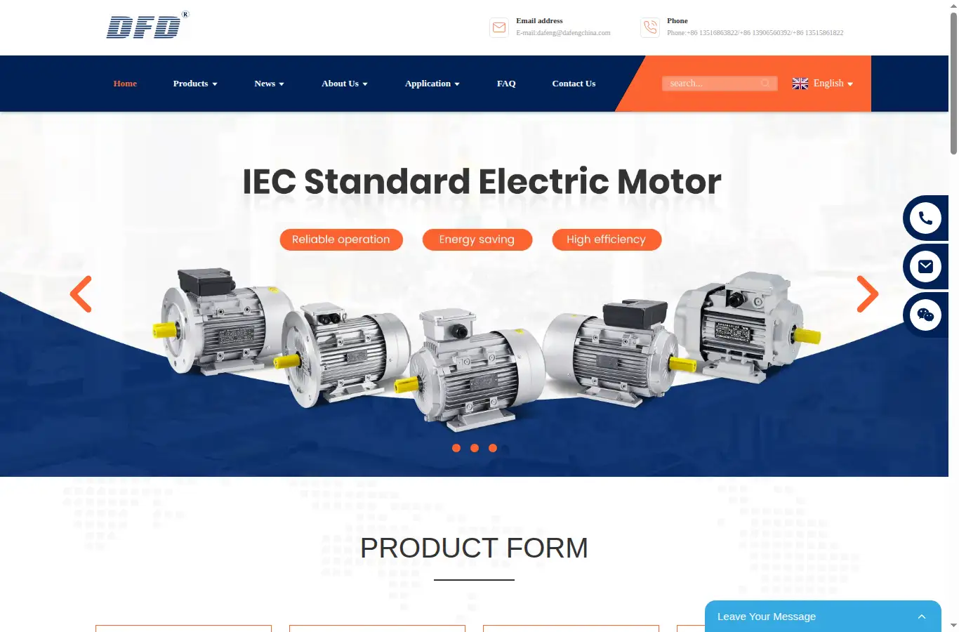 cndfdmotor.com homepage screenshot