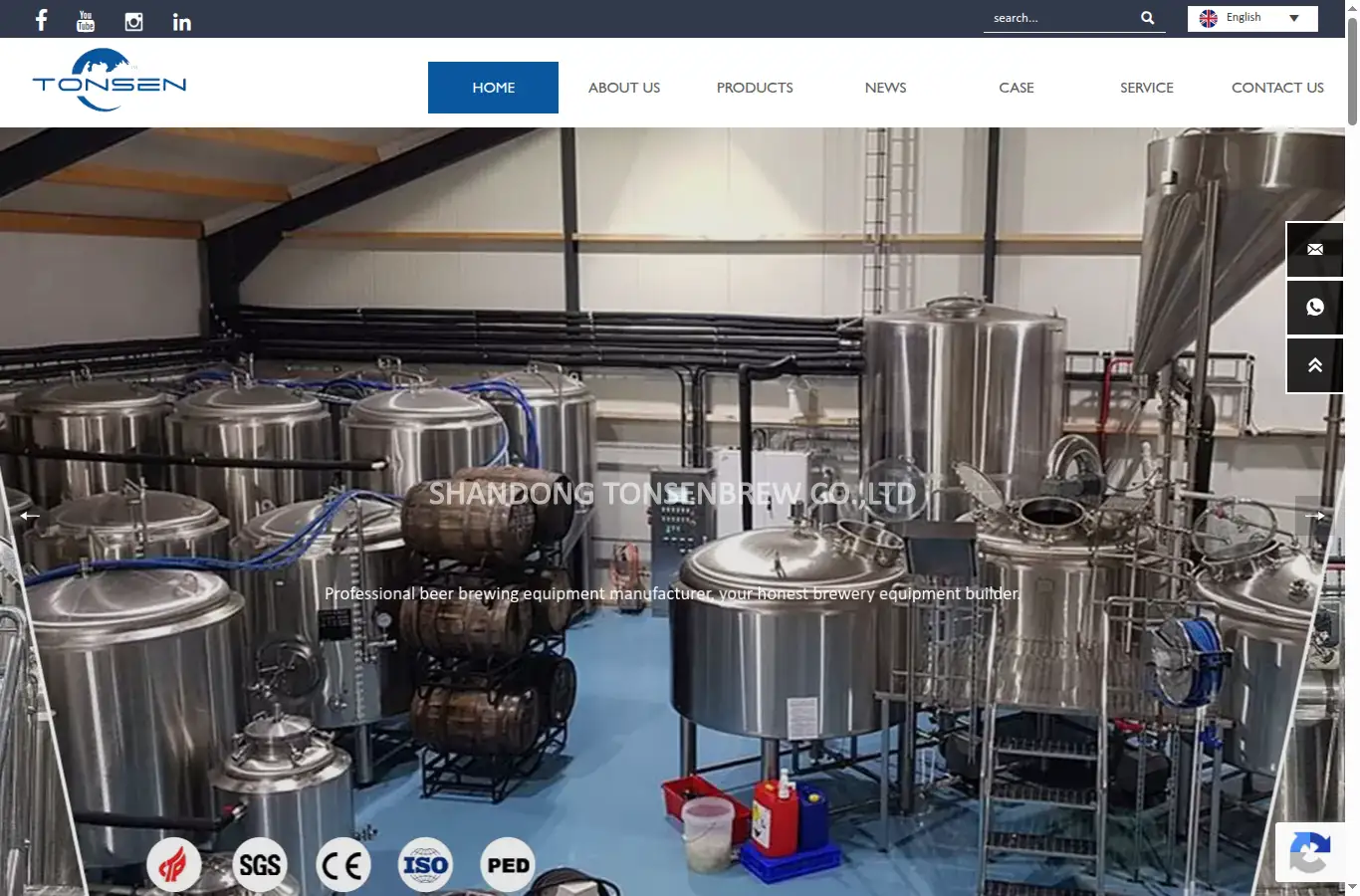 tonsenbrew.com homepage screenshot