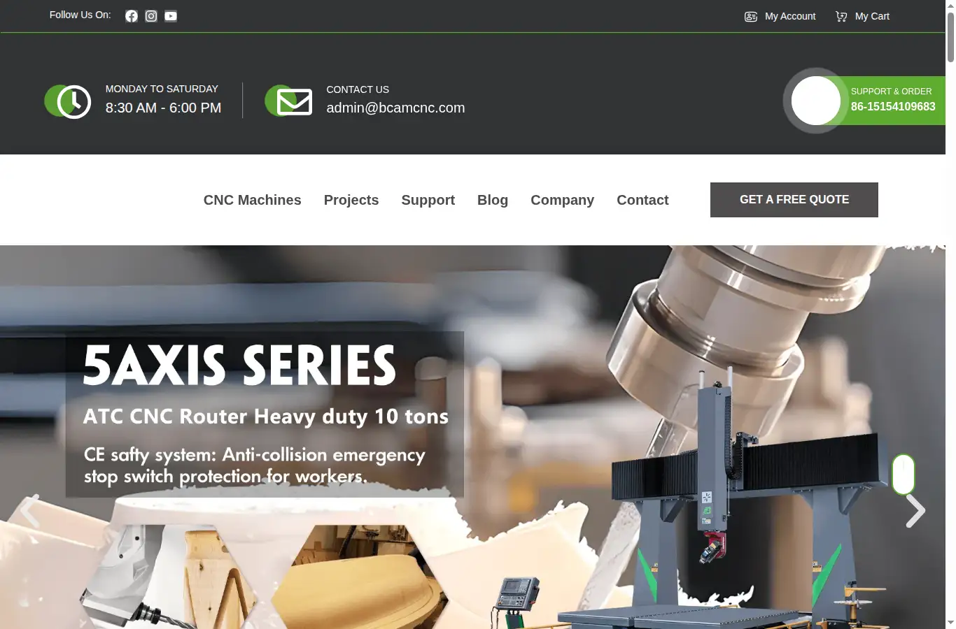 bcamcnc.com homepage screenshot