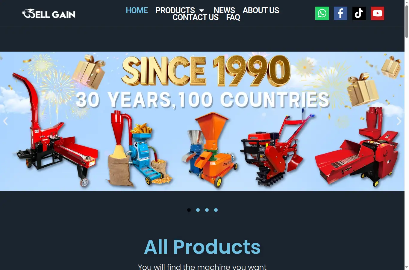 wellgainmachinery.com homepage screenshot