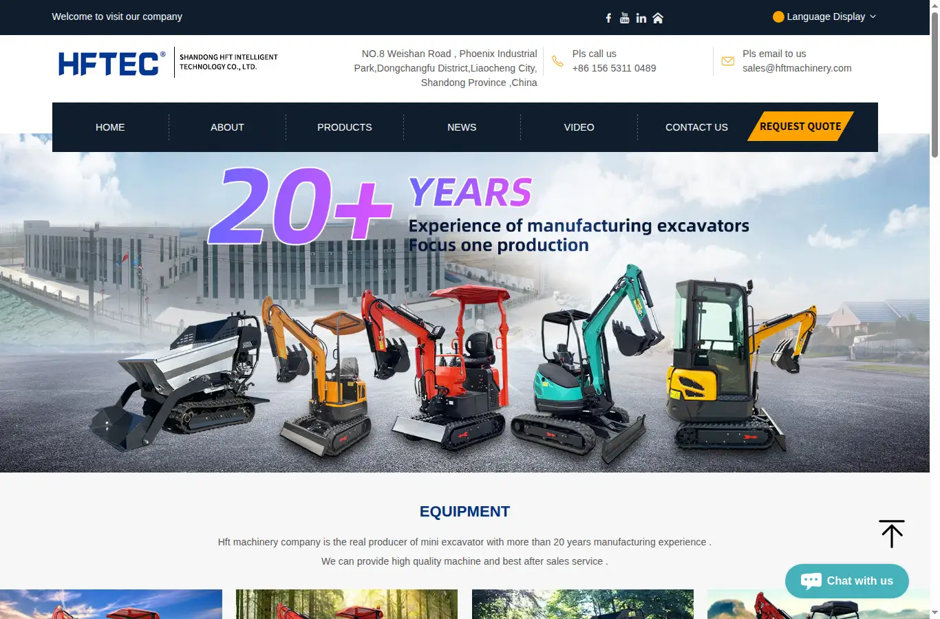 hftmachinery.com homepage screenshot