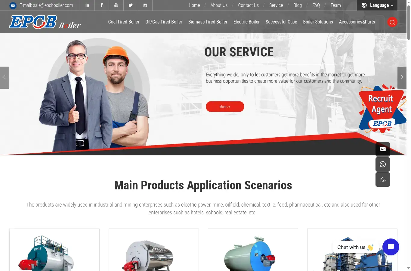 epcbboiler.com homepage screenshot
