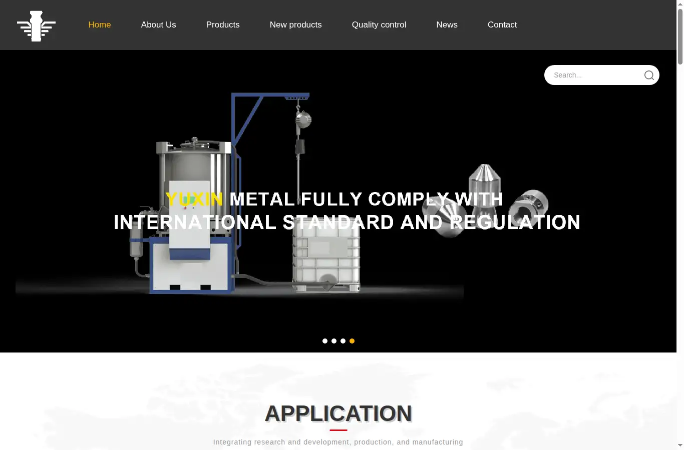 yuxinglobal.com homepage screenshot