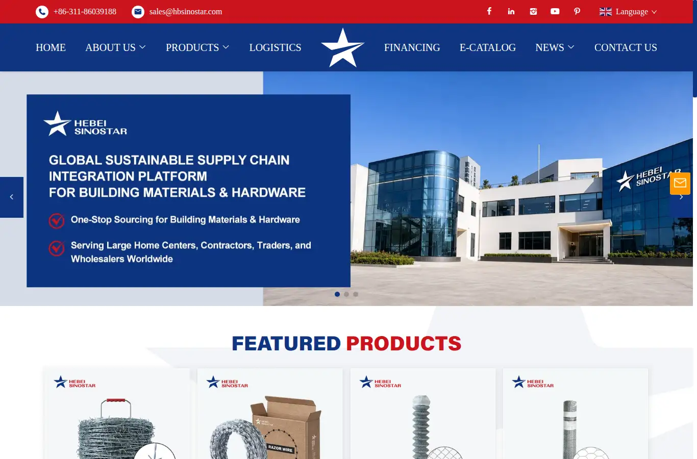 hbsinostar.com homepage screenshot