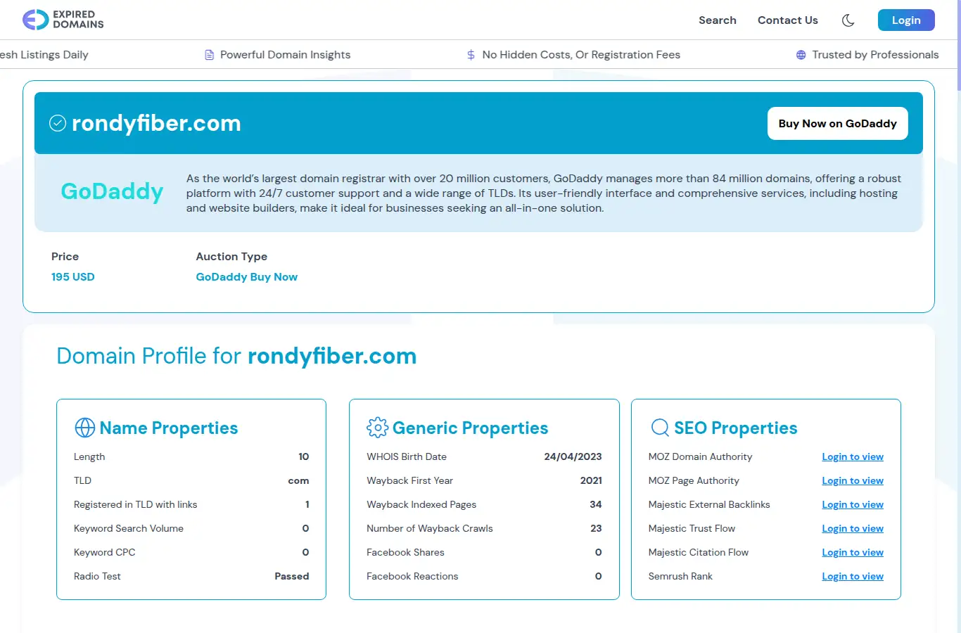 rondyfiber.com homepage screenshot