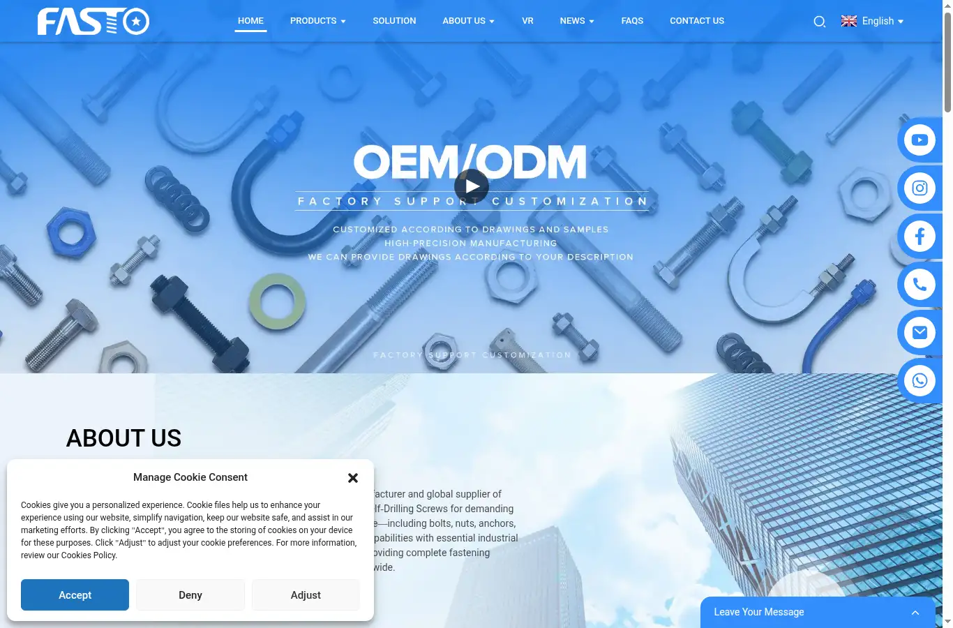 fastoscrews.com homepage screenshot