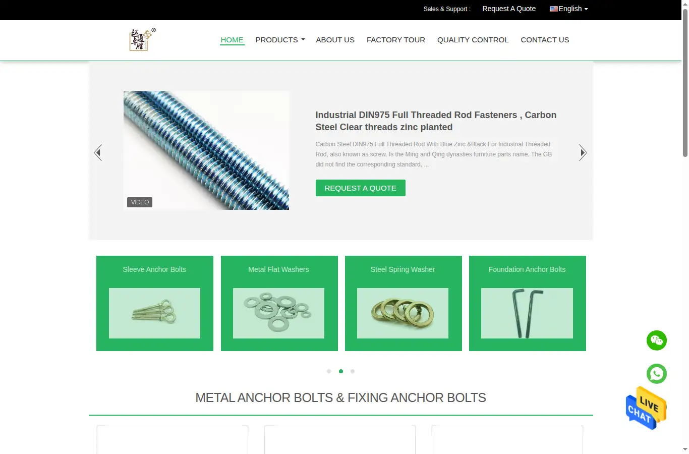 metalanchorbolts.com homepage screenshot