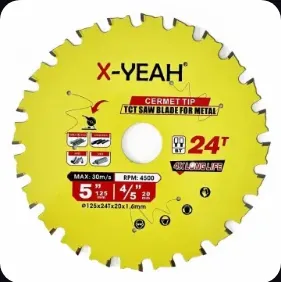 X-YEAH 5-Inch 24T TCT saw blade for metal,cutting for channel steel, Angle steelround steel, round pipe, square pipe,iro