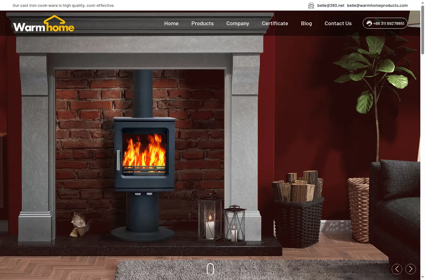 warmhomeproducts.com homepage screenshot