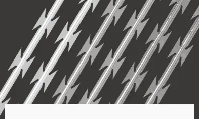 6 pieces of galvanized steel straight razor wires.
