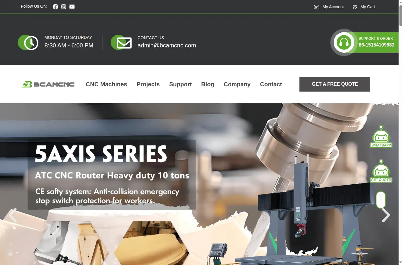 bcamcnc.com homepage screenshot