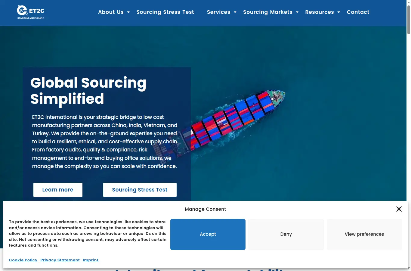et2c.com homepage screenshot