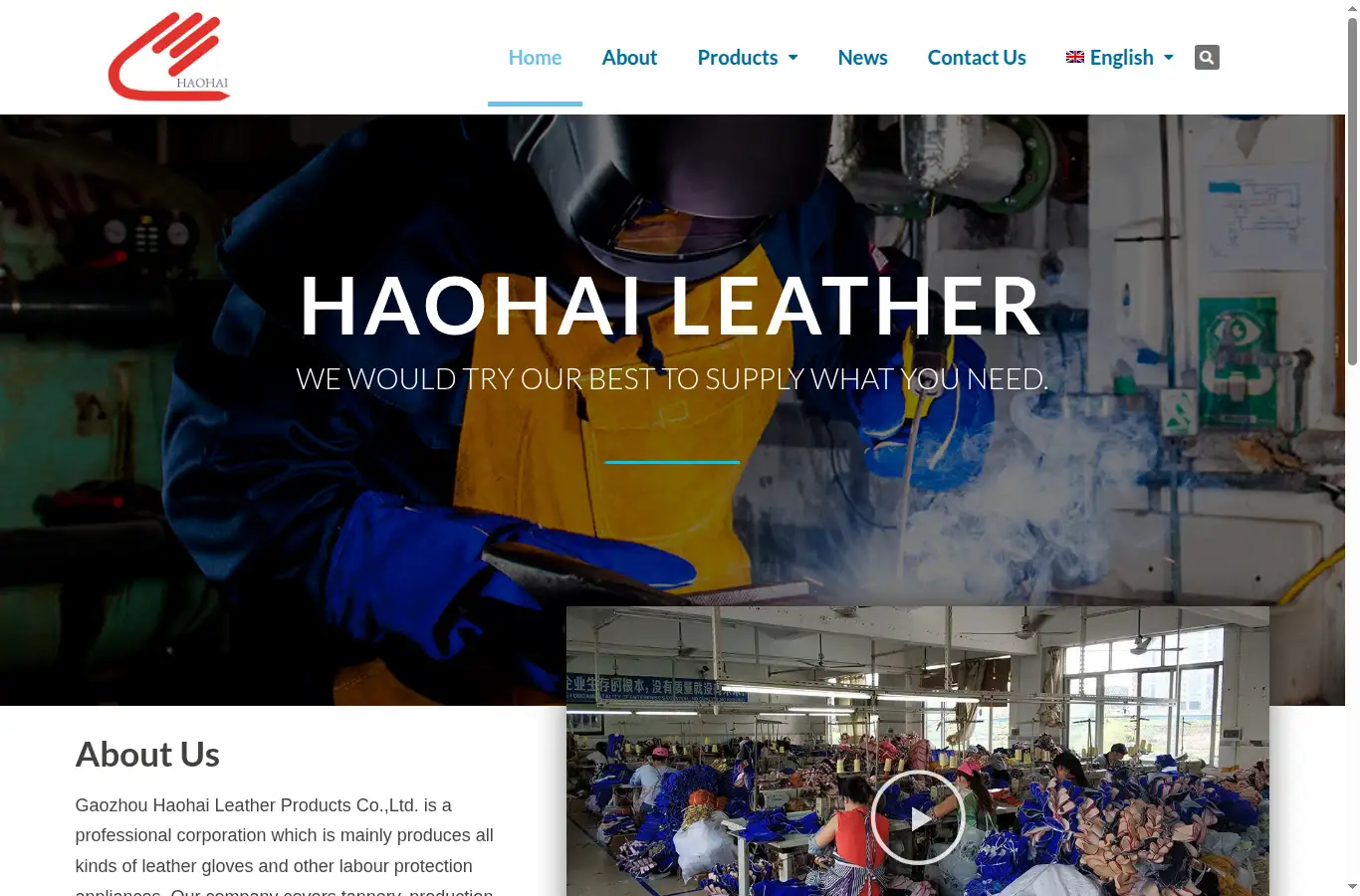 haohaileather.com homepage screenshot