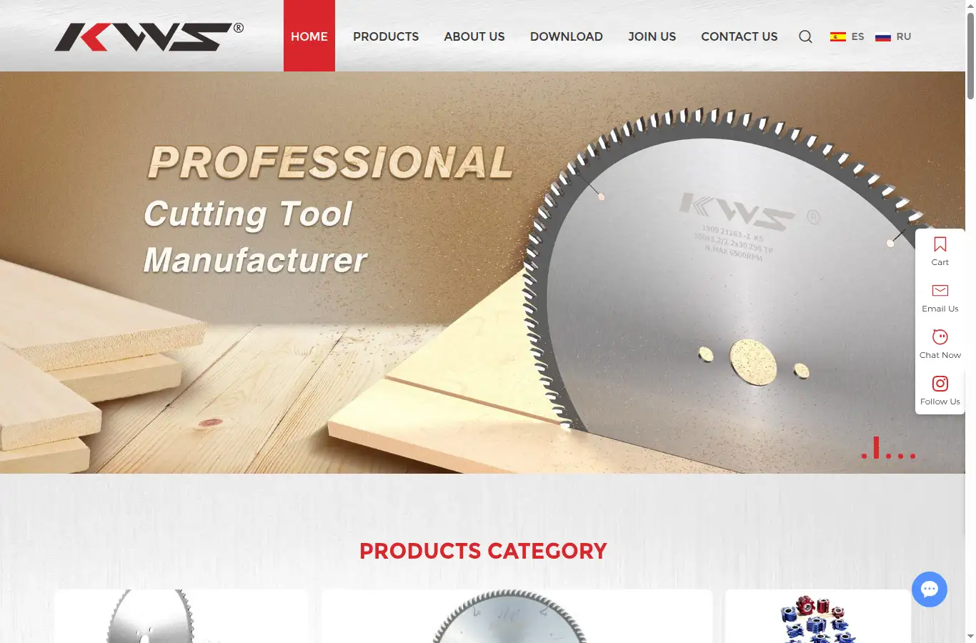 kwssawblade.com homepage screenshot