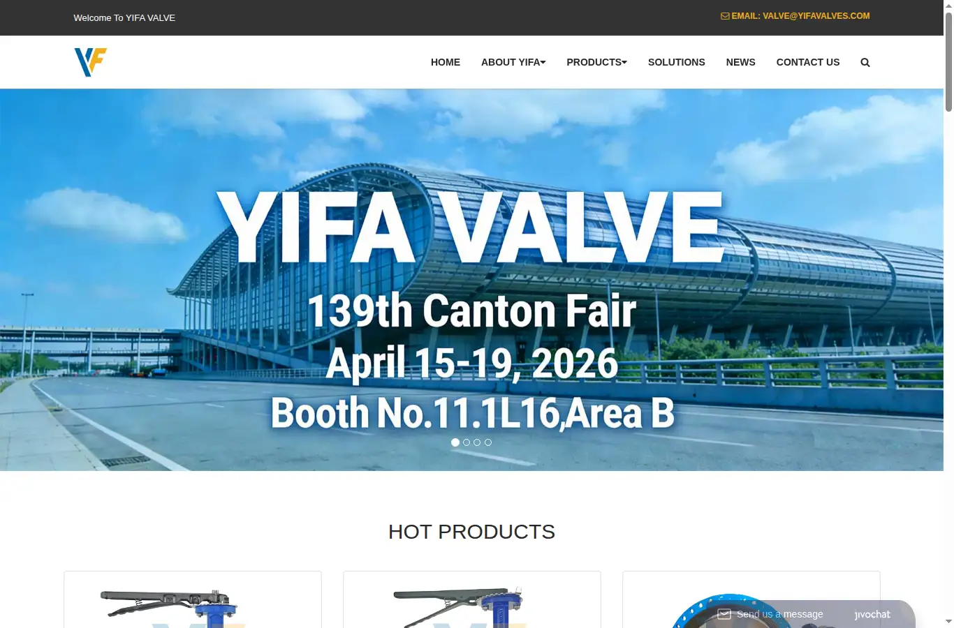 yifavalves.com homepage screenshot