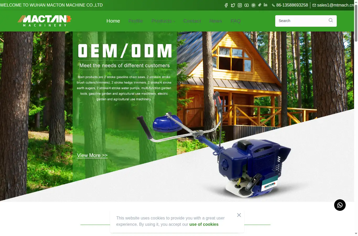 whmtmachinery.com homepage screenshot