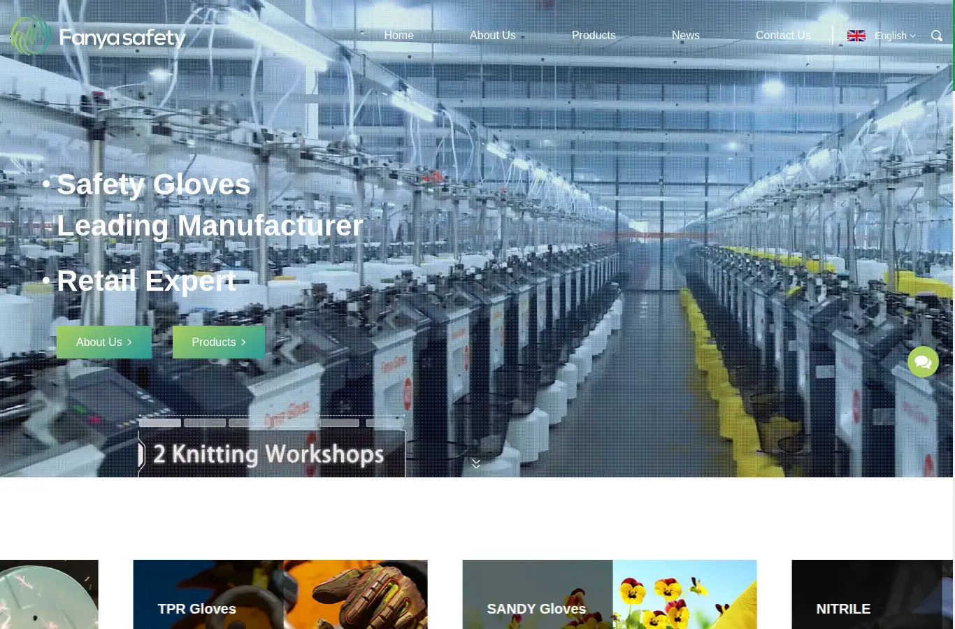fygloves.com homepage screenshot