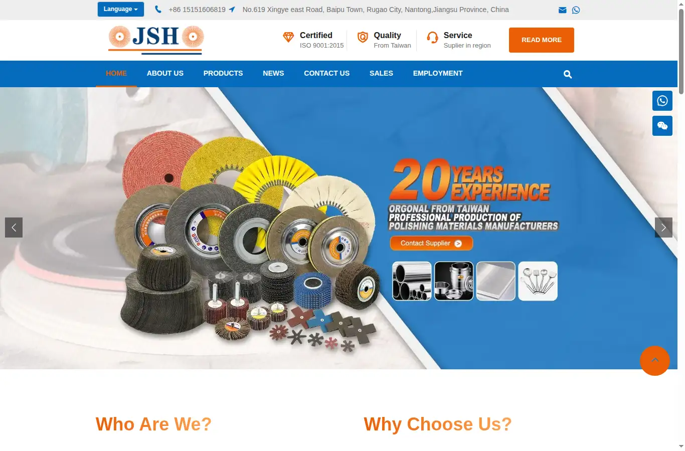 jsh-abrasive.com homepage screenshot