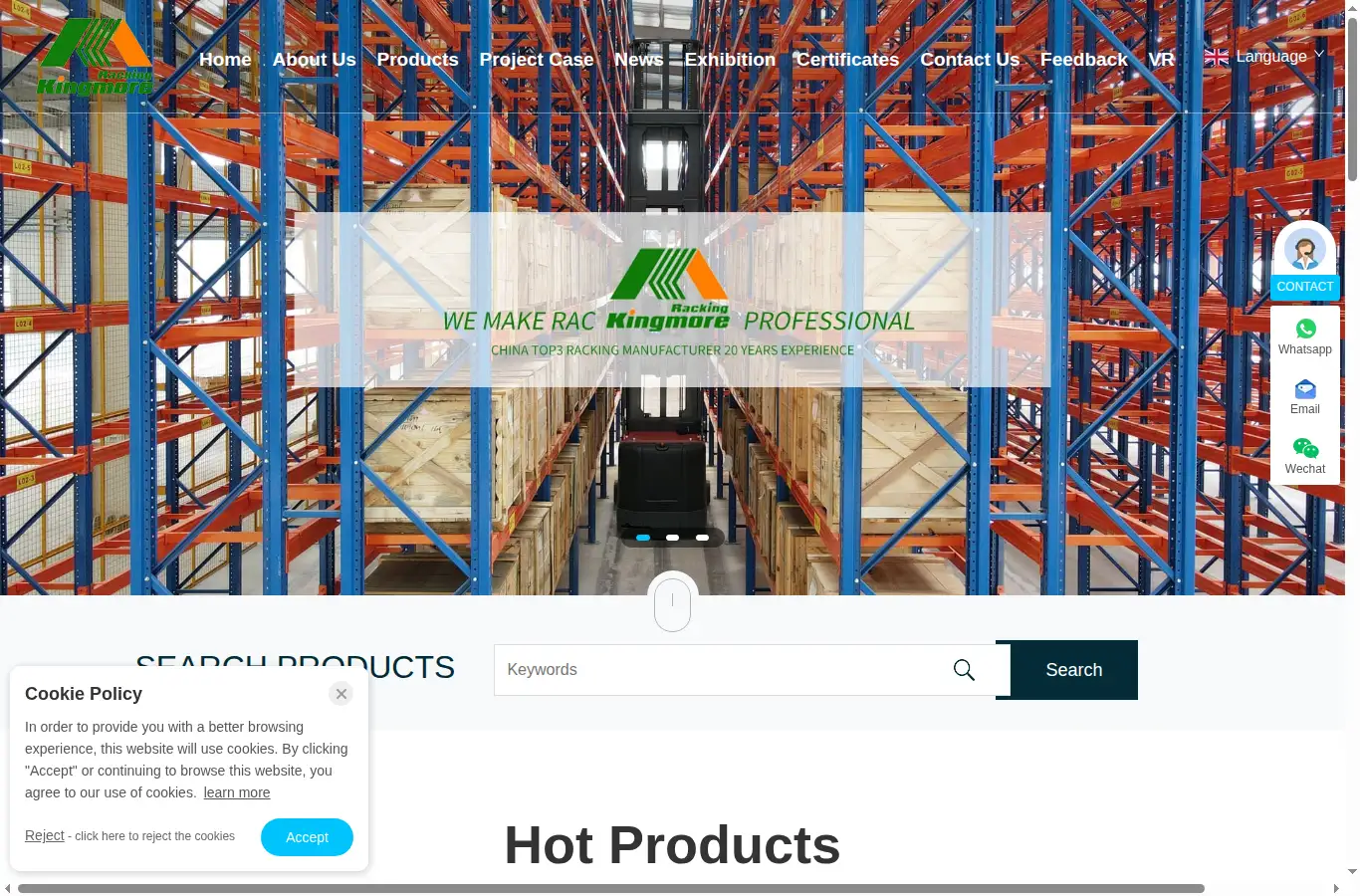 kingmoreracking.com homepage screenshot