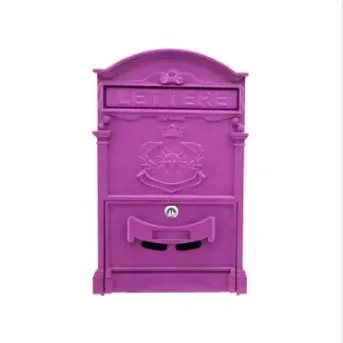 010101114 Purple Wall Mount Letter Mailbox with Lock - Decorative Outdoor Metal Mailbox for Letters, Mail & Home Entrywa