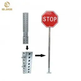 Galvanized Steel Square Sign Post Spliceable Perforated Hole Traffic Road Sign Pole