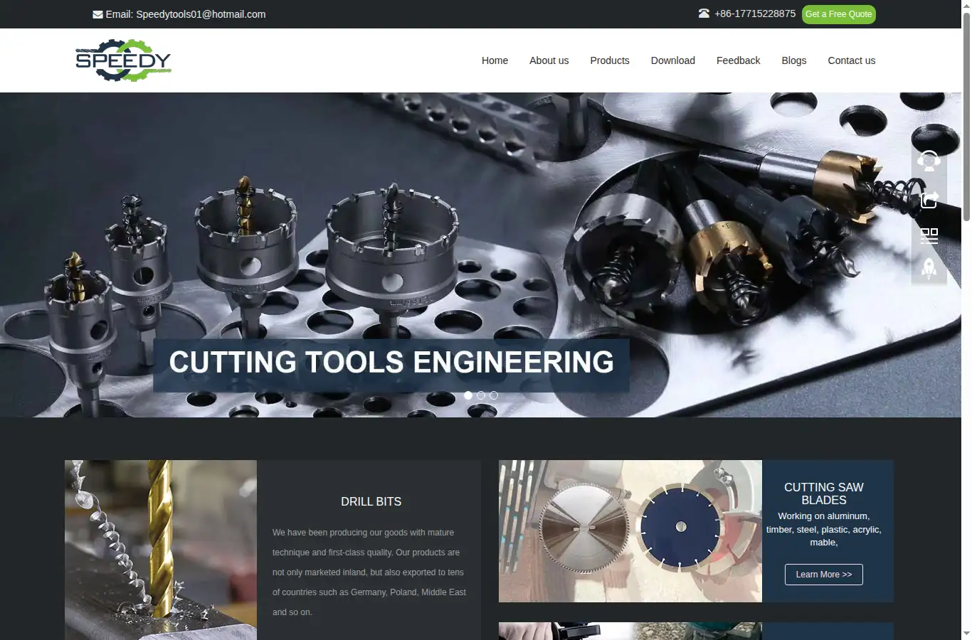 chinaspeedytools.com homepage screenshot