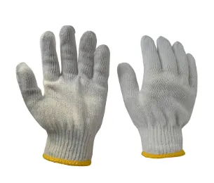 Bleached white cotton yarn glove