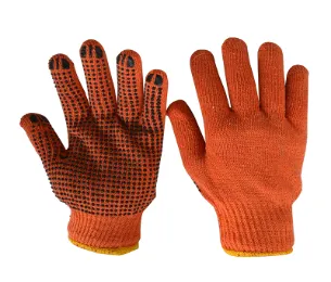 10G Orange yarn with black dotted glove