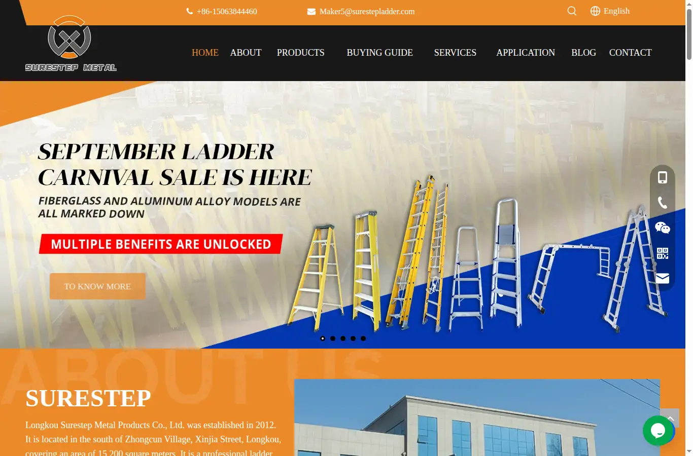 surestepladder.com homepage screenshot