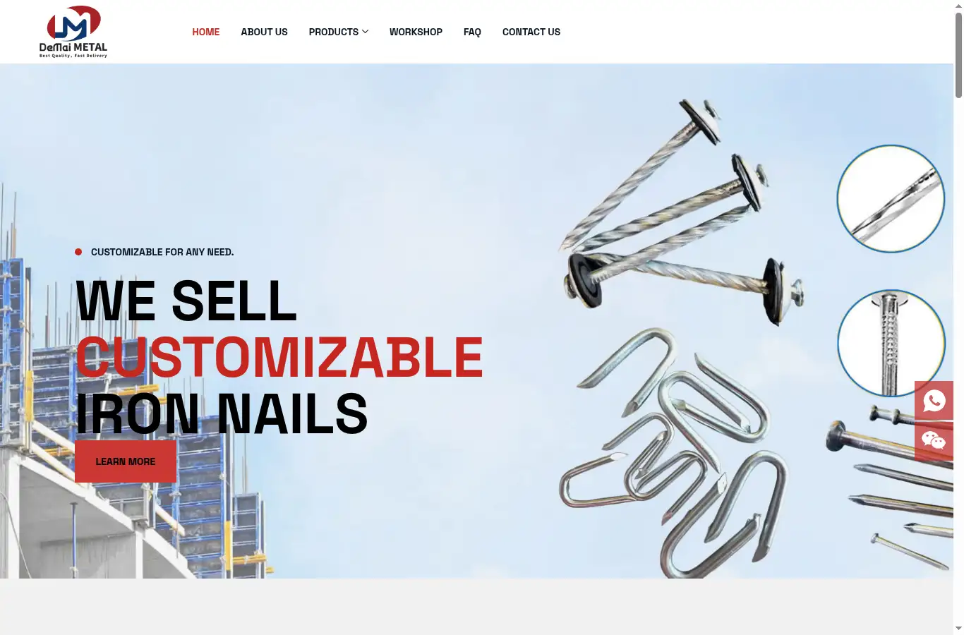 hbwy-metal.com homepage screenshot