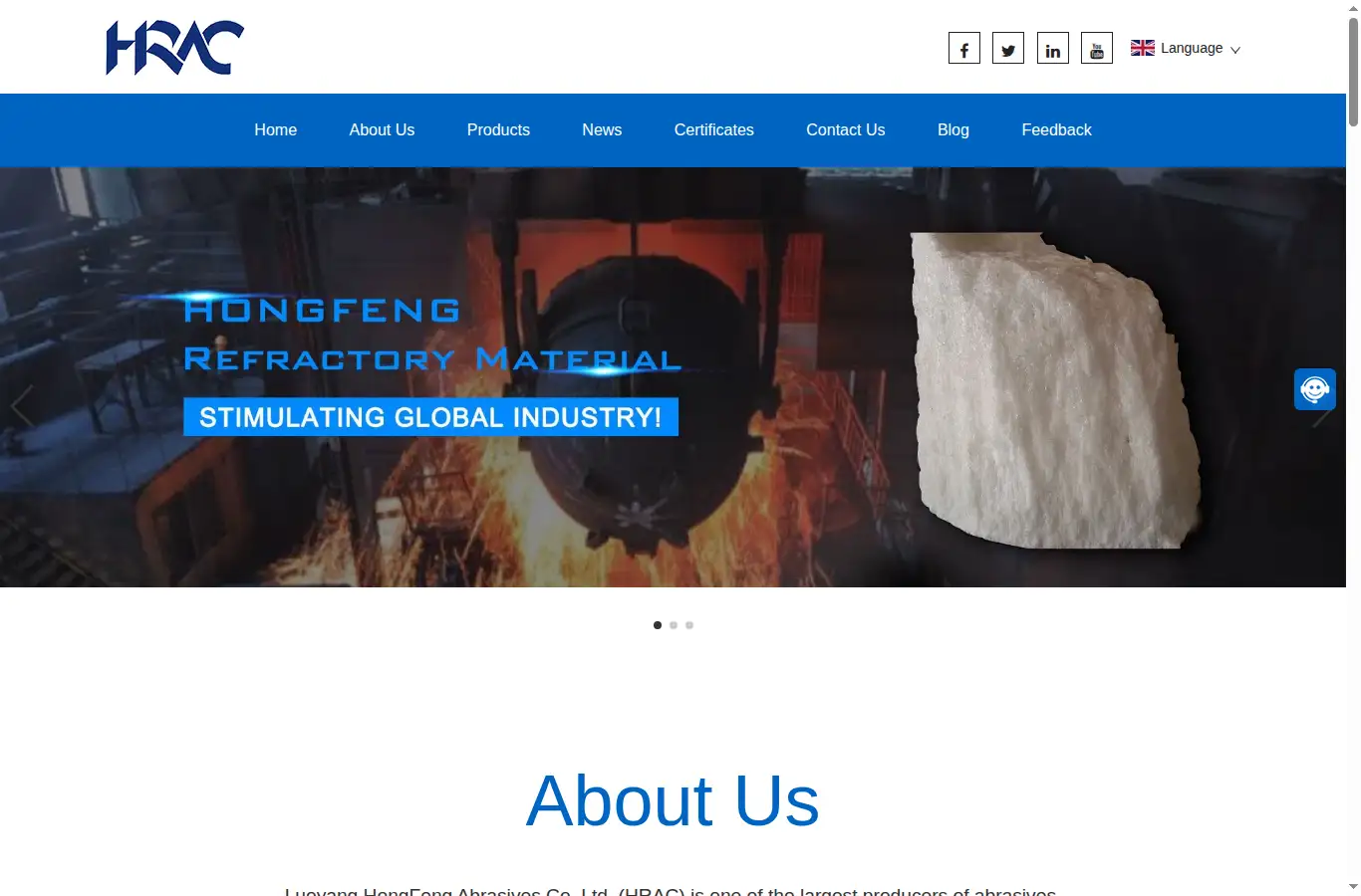 hongfeng-abrasives.com homepage screenshot
