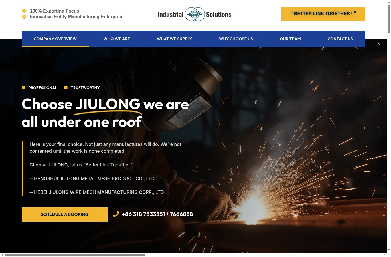 jiulongmetal.com homepage screenshot