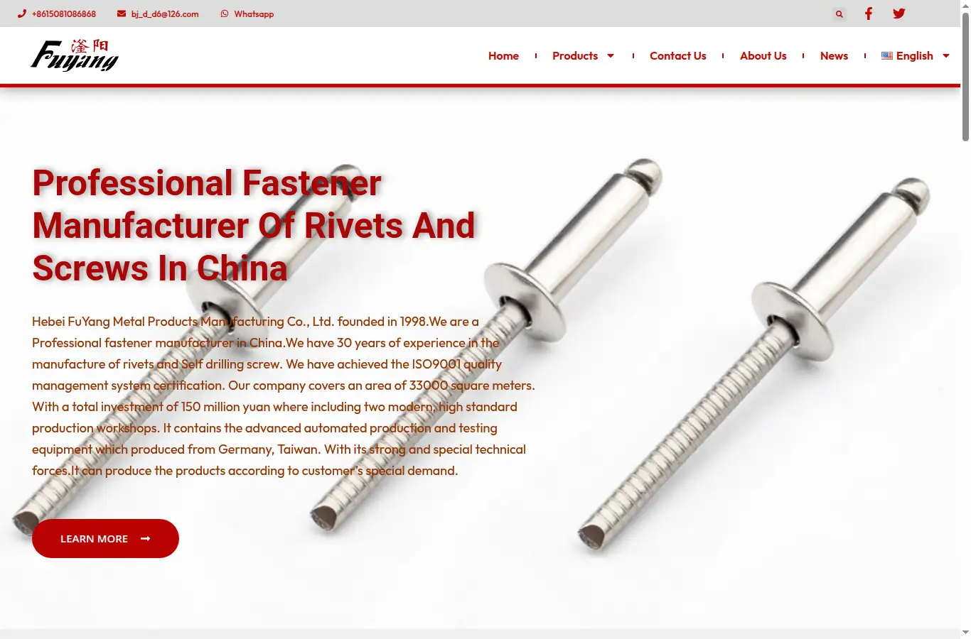 fyscrew.com homepage screenshot
