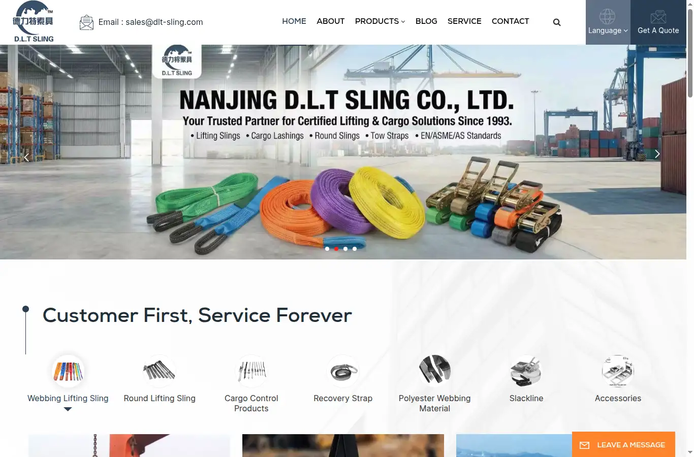 dlt-sling.com homepage screenshot