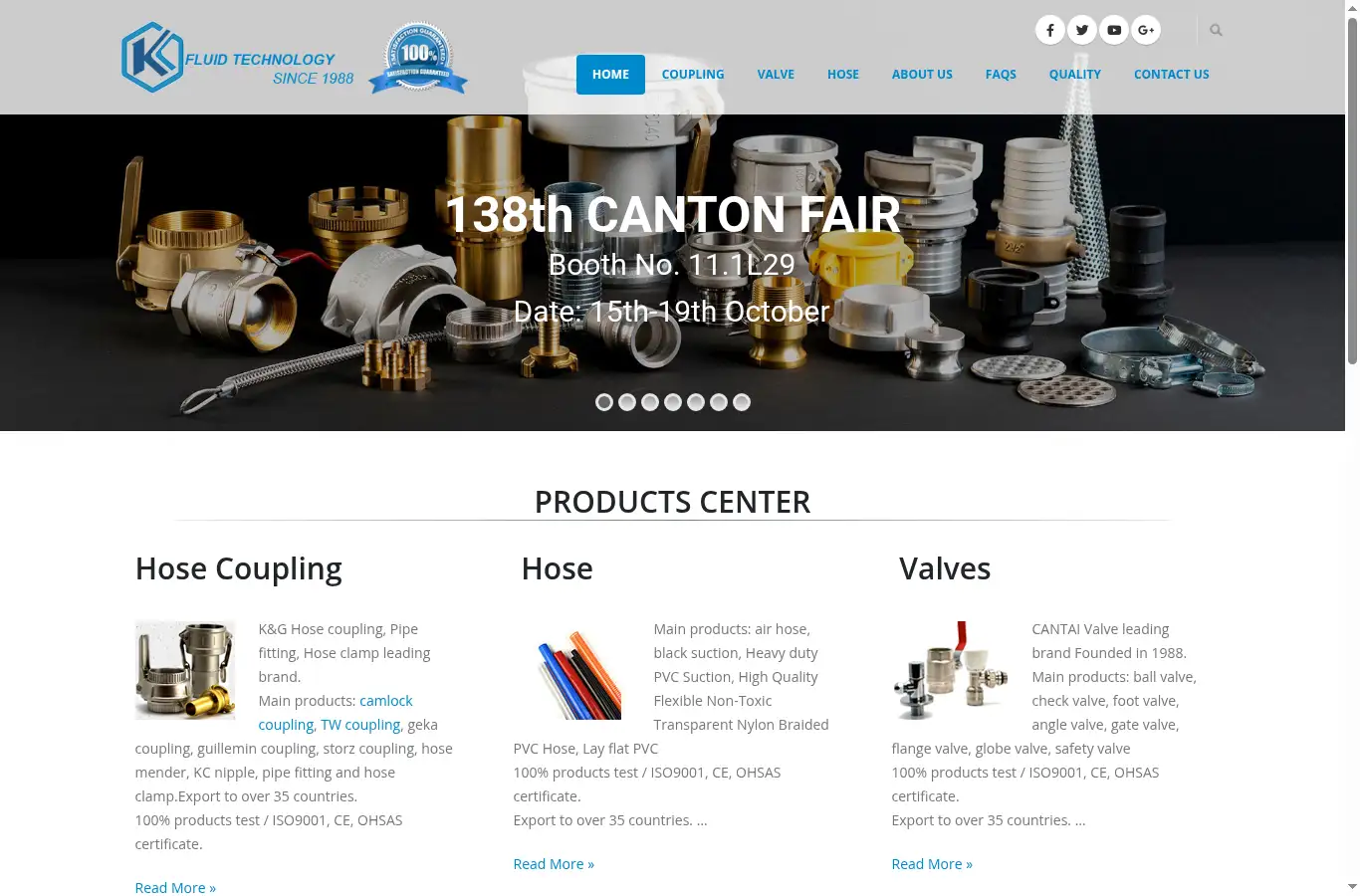 kg-machinery.com homepage screenshot