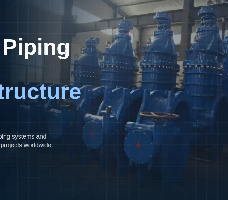 Blue ductile iron valves in a workshop