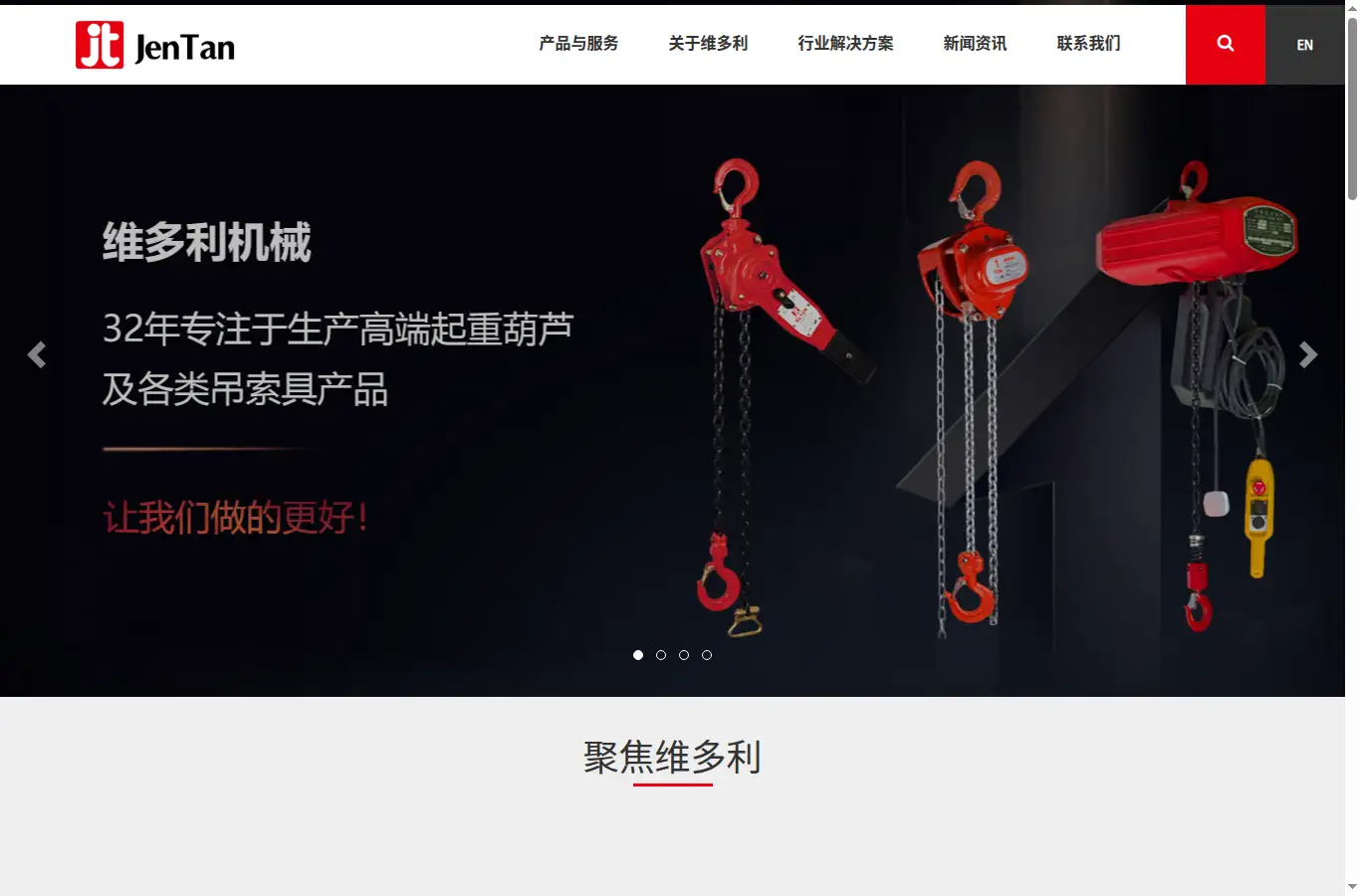 chinahoists.com homepage screenshot