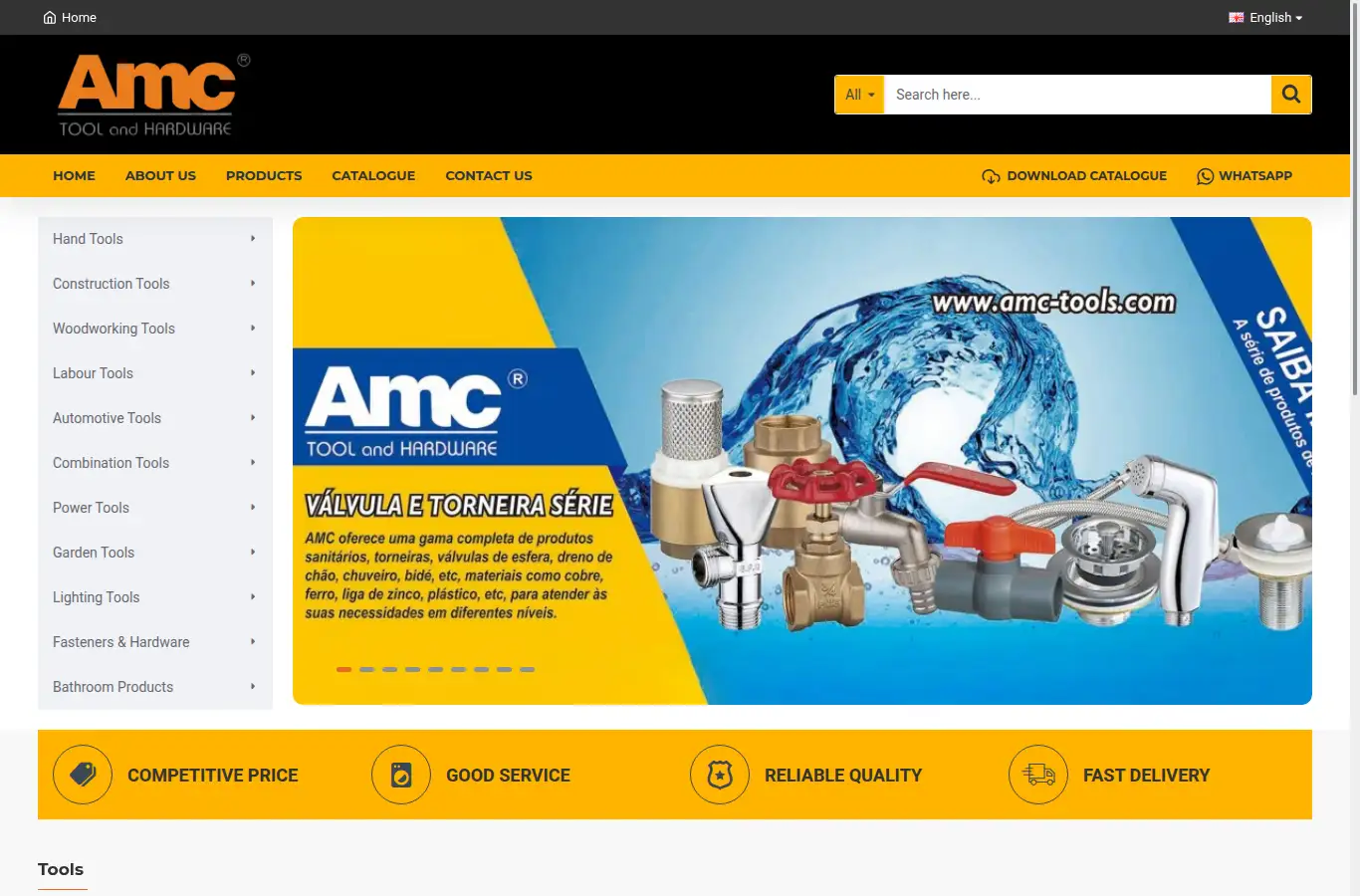 amc-tools.com homepage screenshot