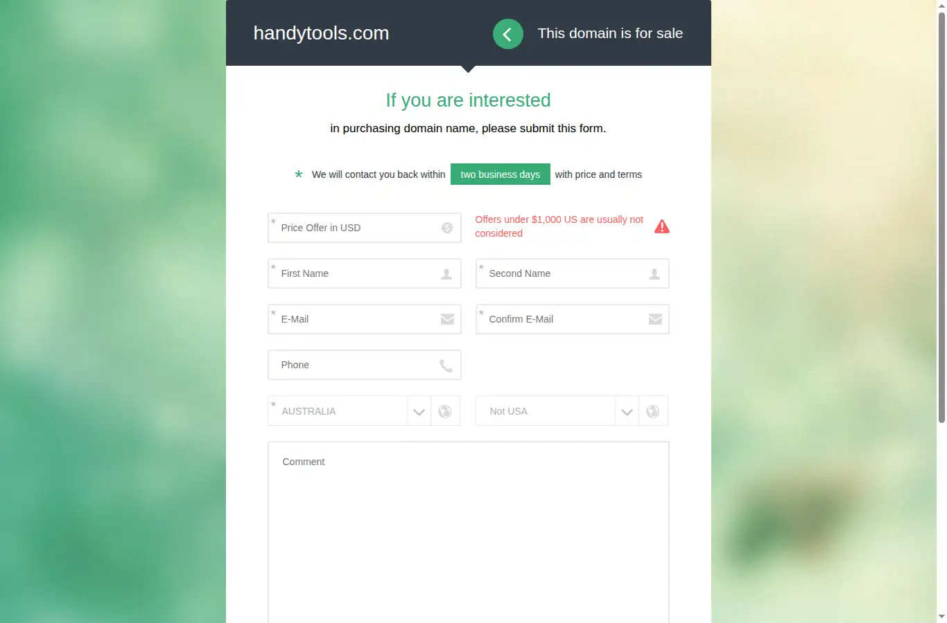 handytools.com homepage screenshot