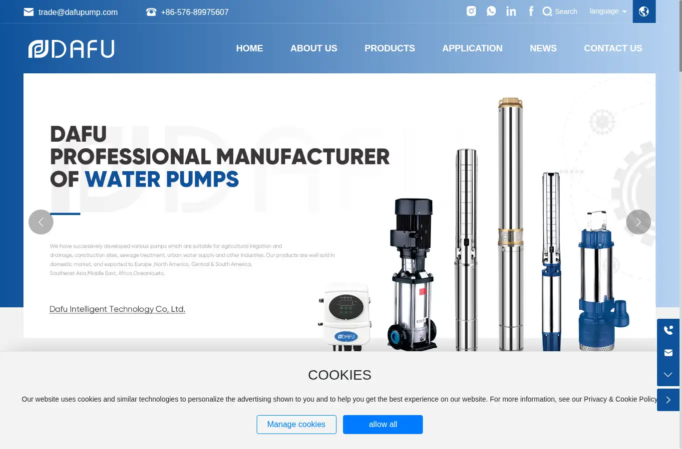 dafupump.com homepage screenshot
