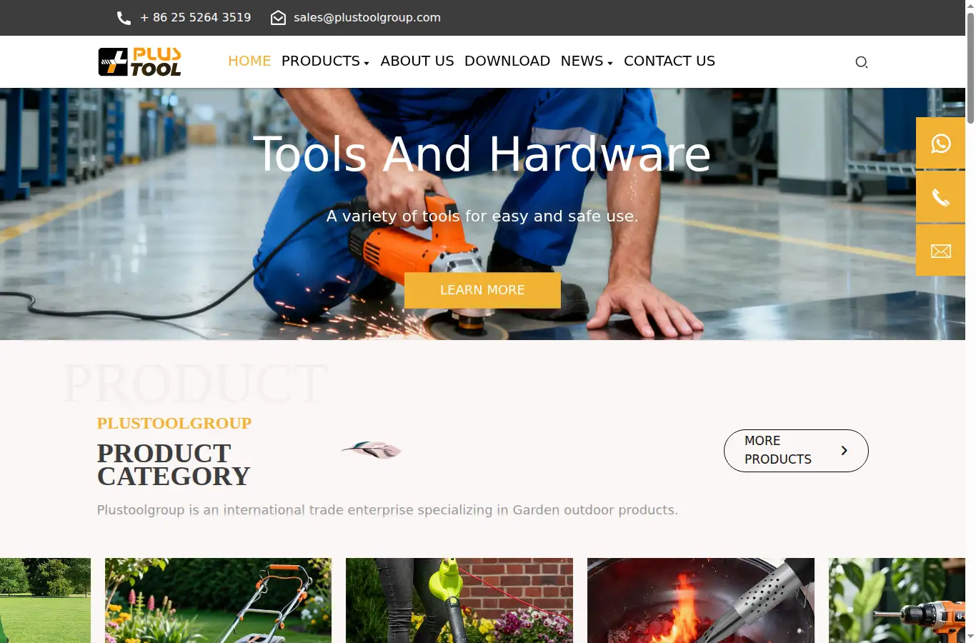 plustoolgroup.com homepage screenshot