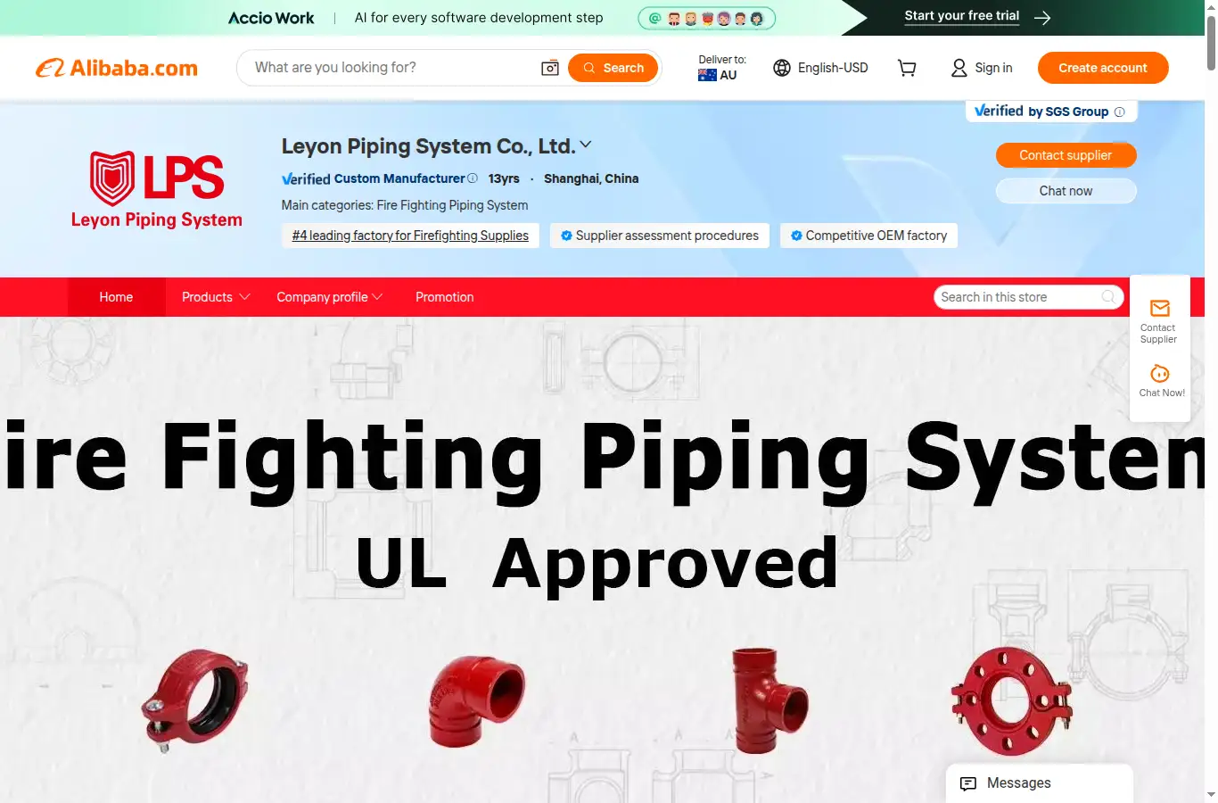 leyonsteel.com homepage screenshot