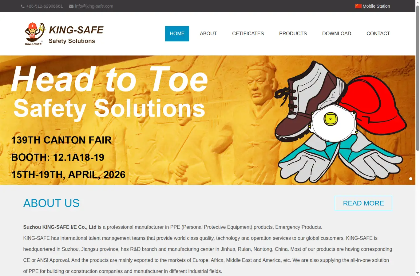 king-safe.com homepage screenshot