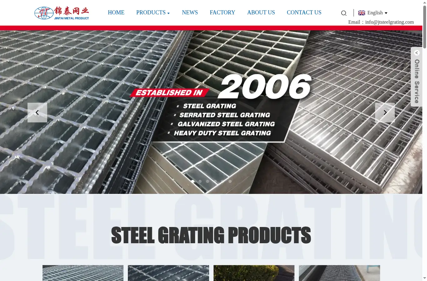 jtsteelgrating.com homepage screenshot