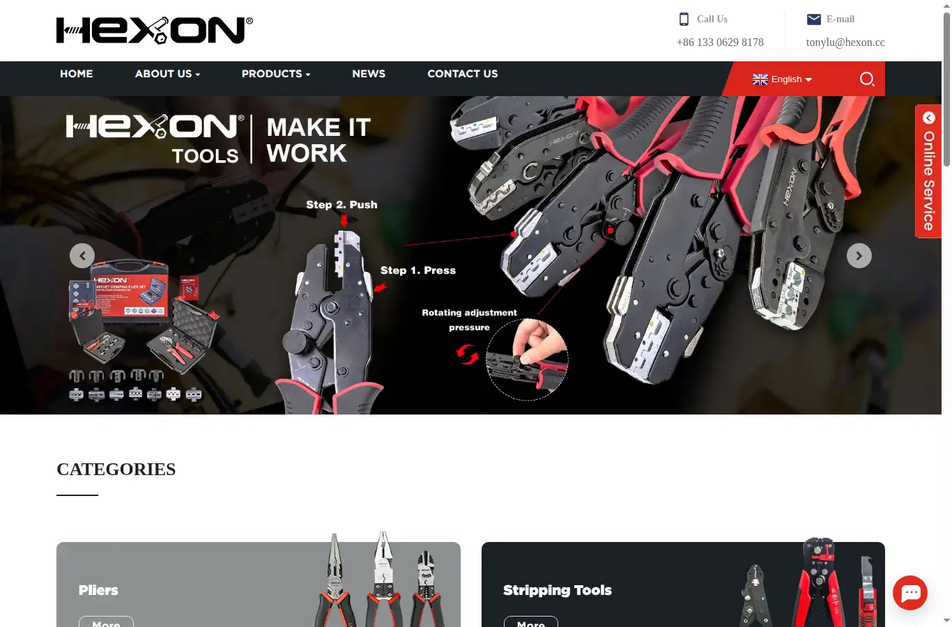 hexontools.com homepage screenshot
