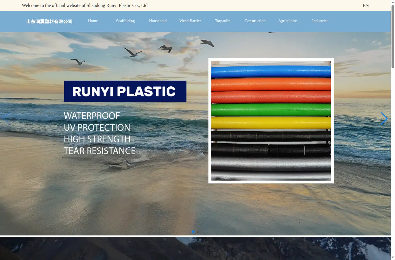 runyiplastic.com homepage screenshot